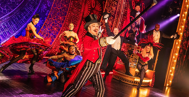 0184 - Robert Petkoff and the Company of the 2025 touring production of MOULIN ROUGE! THE