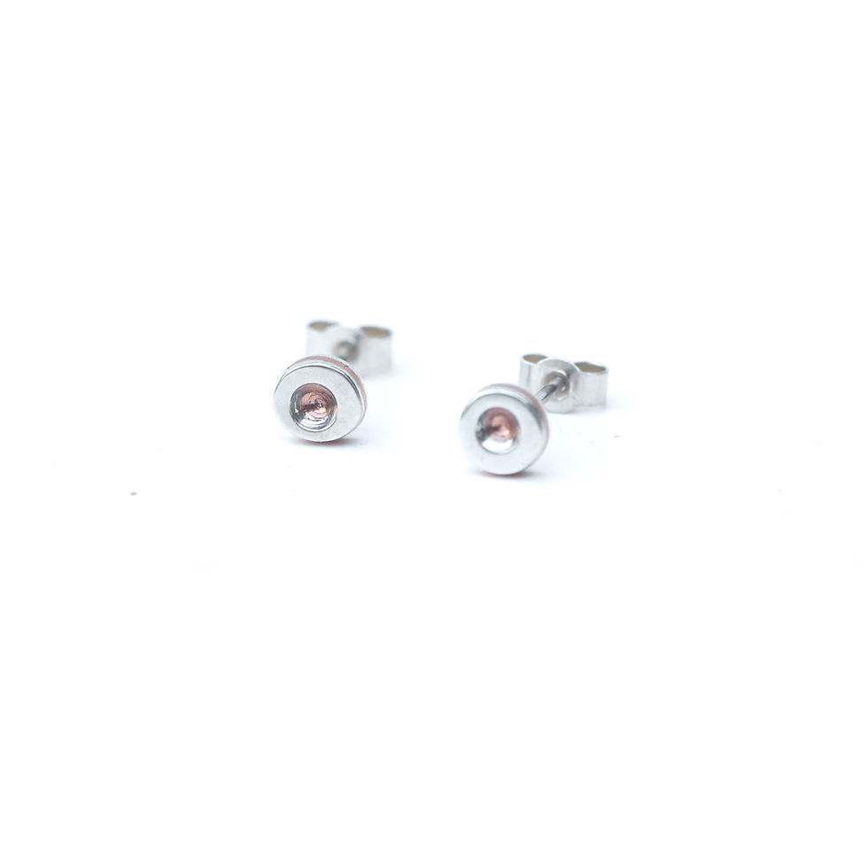 Thumbnail: Recycled Sterling Silver Studs with Copper