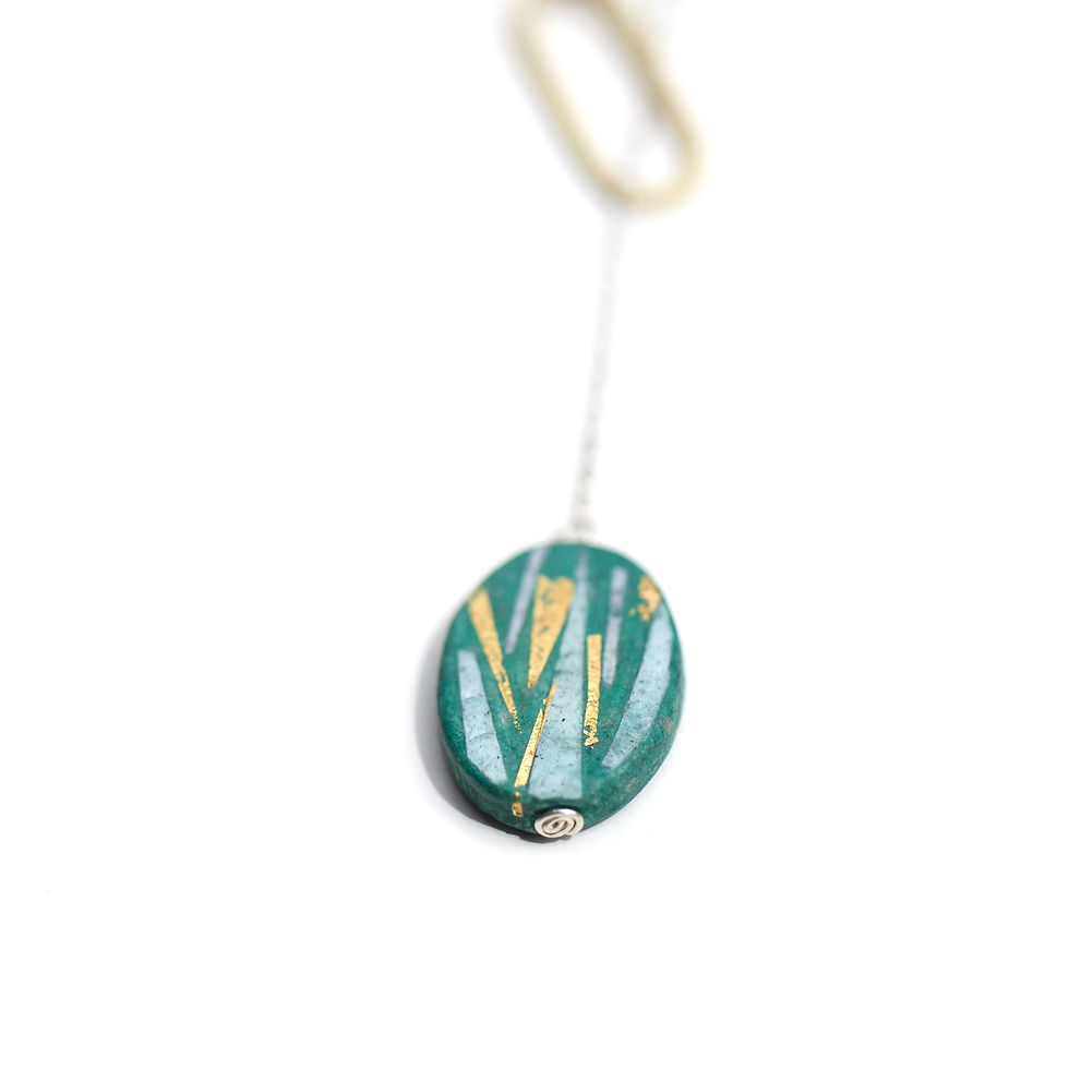 Thumbnail: Paper Gem & Brass Slip Necklace