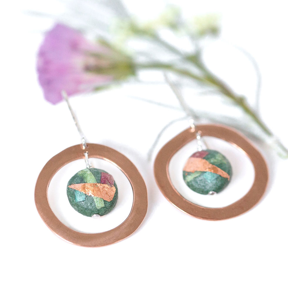 Thumbnail: Paper 'Gem' & Copper Earrings