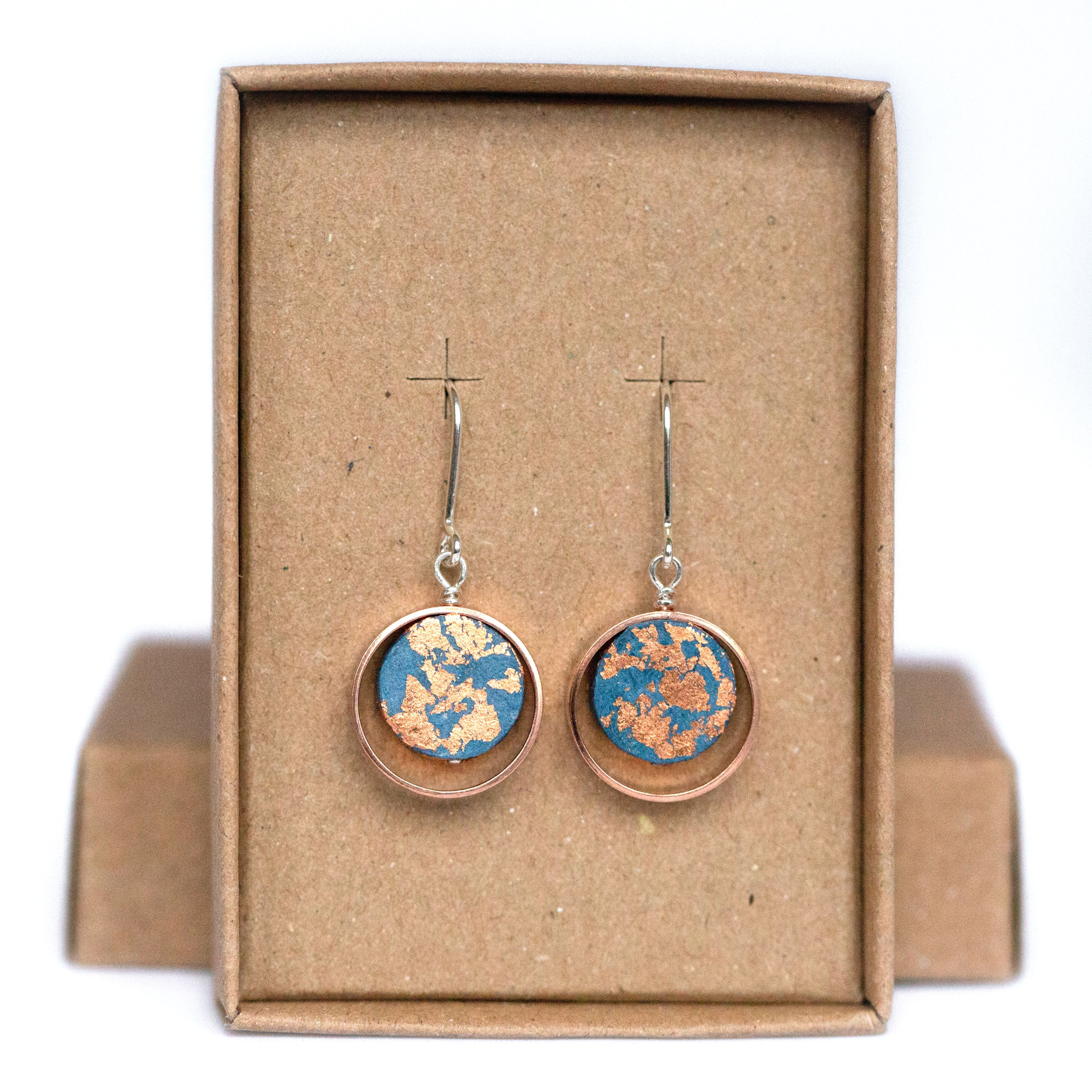Copper & Paper 'Planet' Earrings with Sterling Silver