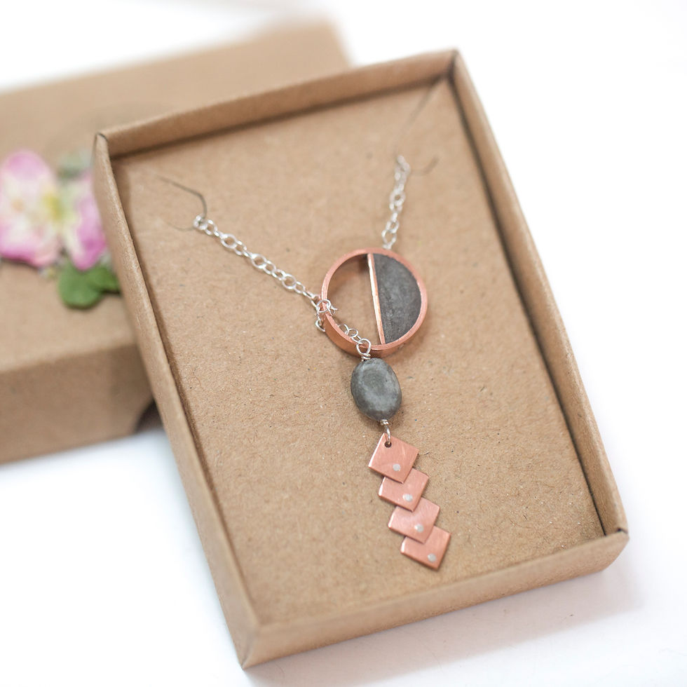 Thumbnail: Copper and Paper Slip Necklace