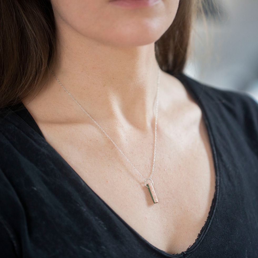Thumbnail: Green Paper & Copper, Rivet necklace