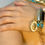 Miniatura: Pulseira Transada azul  com Medalhão