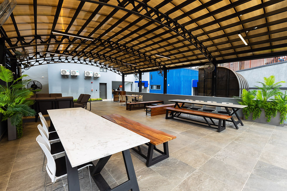 relaxation outdoor area in corporate campus design