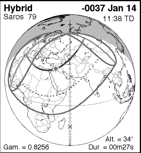 Hybrid Eclipse of 37 BC , starting the reign of Herod the Great