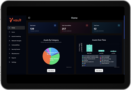Vault Web Portal Dashboard