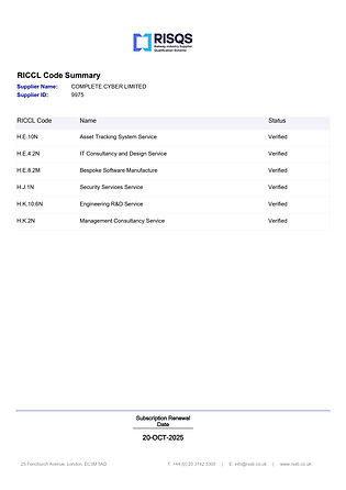 Complete Cyber RISQS Verified
