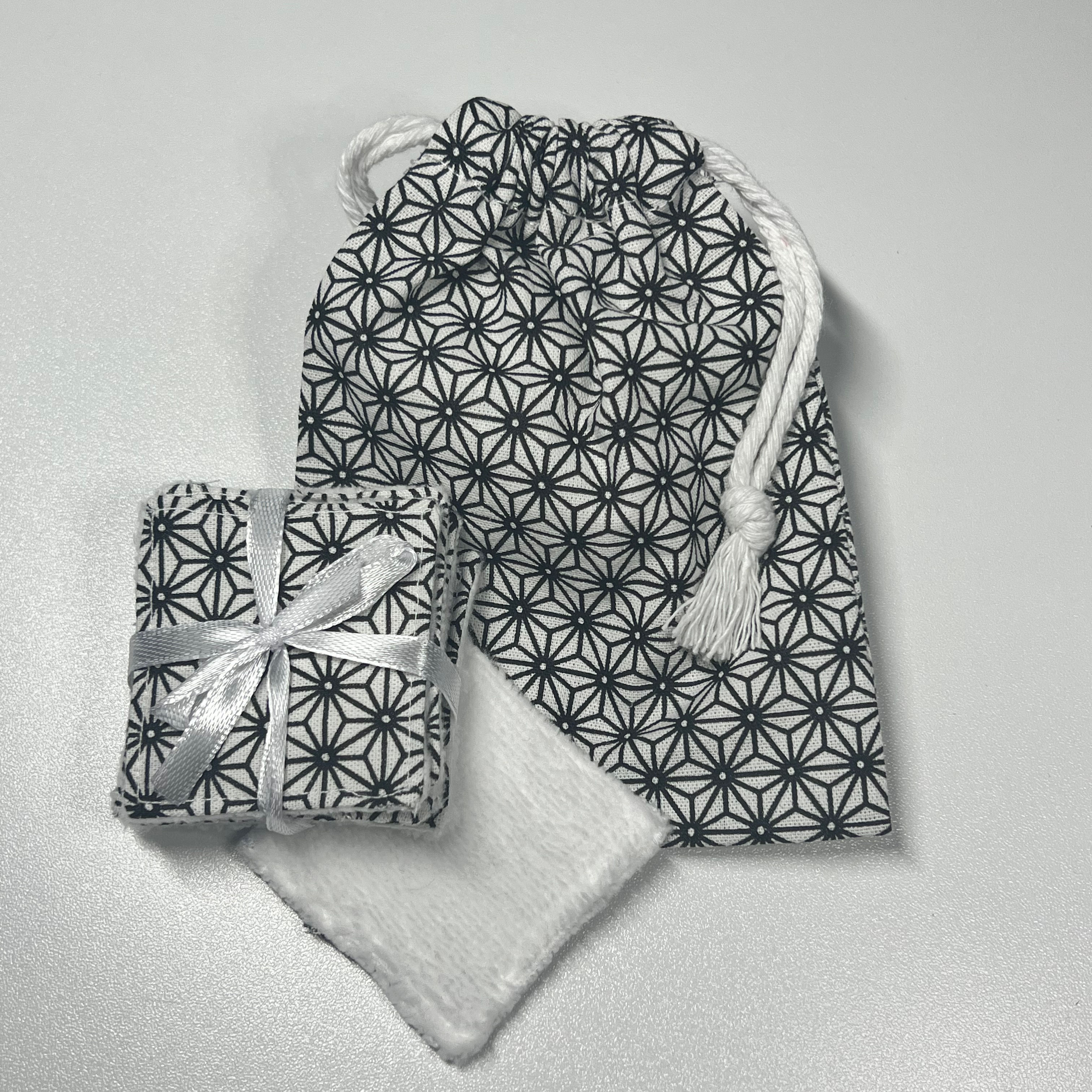 Ensemble de cotons lavables et pochette