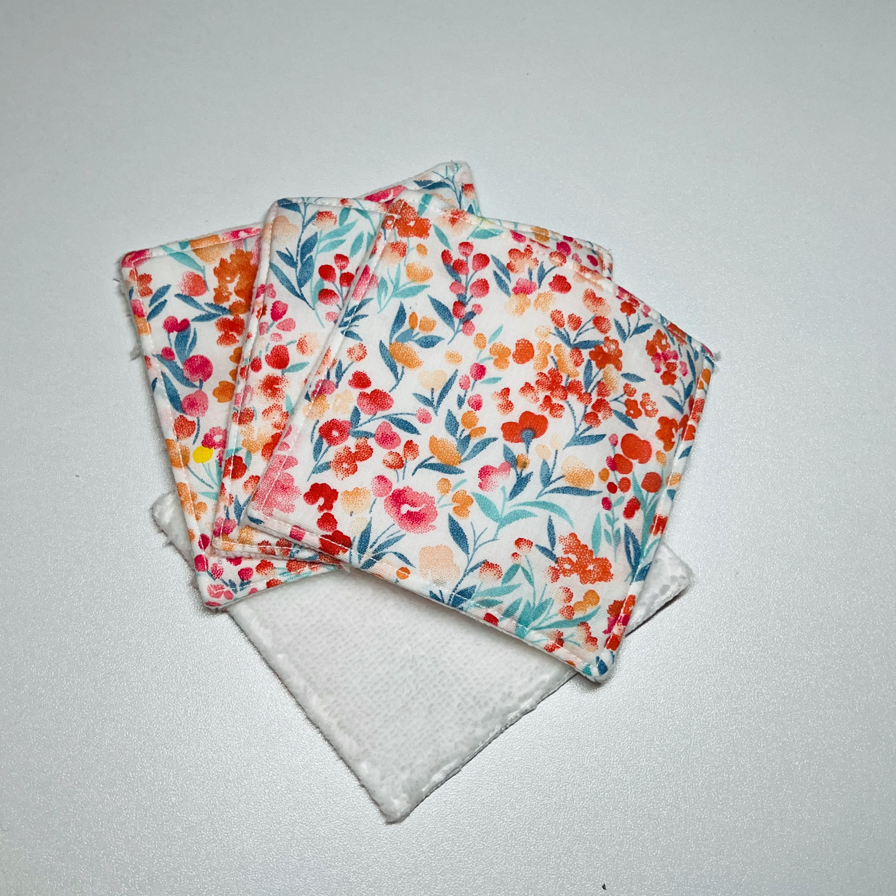 Lingettes lavables imprimé fleurs printanières