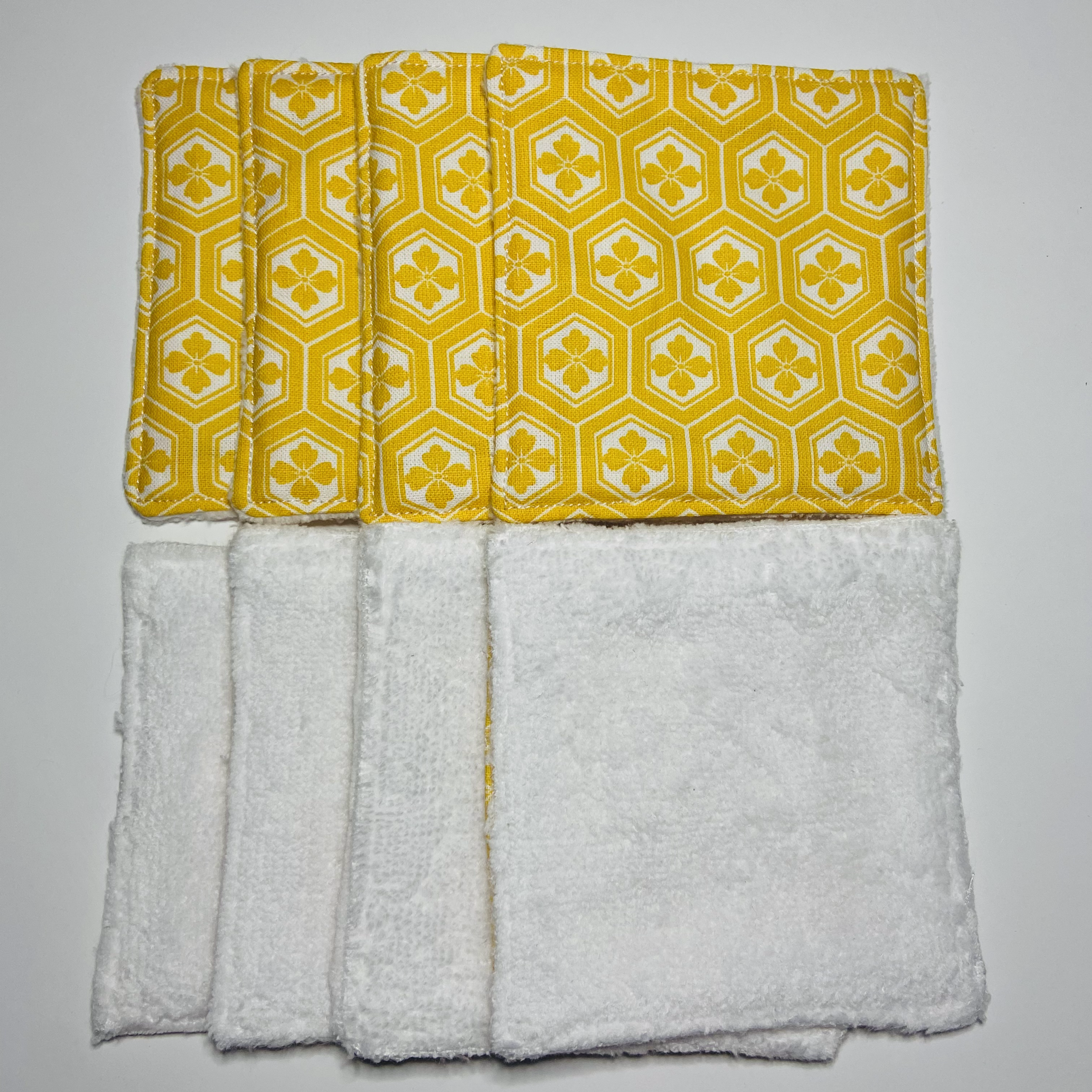 Lingettes lavables imprimé jaune