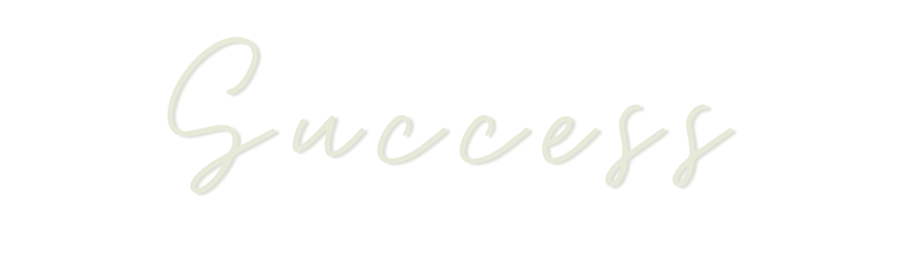 Stylized decorative text reading "Success" in an artistic font.