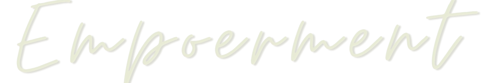 The word "Empowerment" is shown as a light opacity background image.