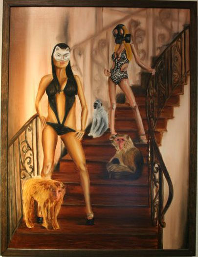 Dylan Rapillard first art show cntral bank bahamas surrealism figurative distortion anamor
