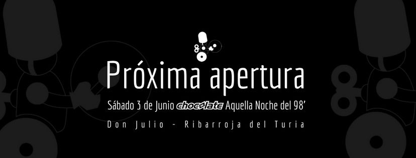 Quien no conoce las fiestas chocolate?? Ven y disfruta de esta gran fiesta el próximo 3 de Junio en Don Julio (Ribarroja, Valencia). Gran ambiente, la mejor música y celebra la fiesta legendaria CHOCOLATE con sus Dj´s miticos.No te la puedes perder. Reserva Ya tu entrada anticipada!!!!! llamando al: 601288594 o vía whatssapp