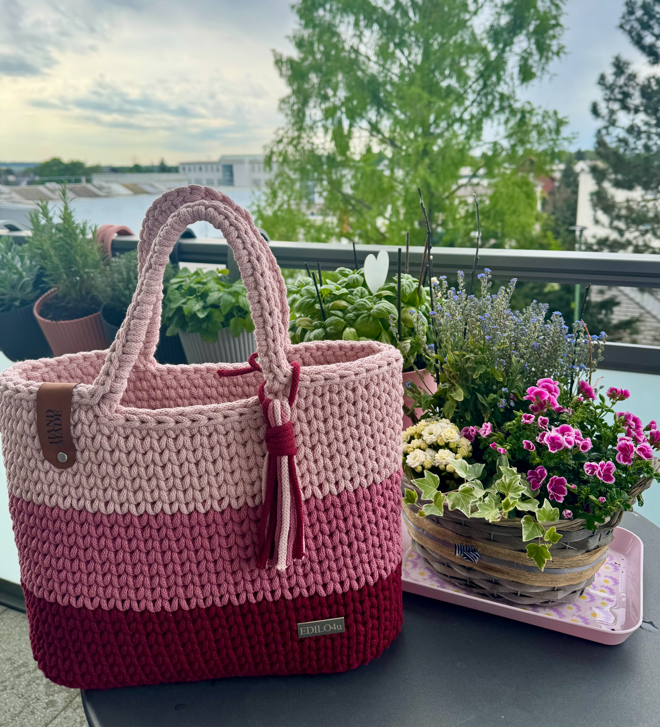 Handtasche, Einkaufstasche, Shopper, Handarbeit, stilvoll