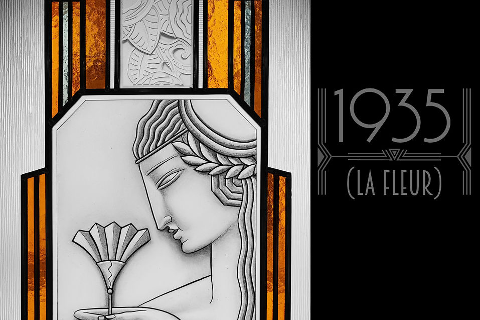 Vitrail Art Deco "1935 - La Fleur"