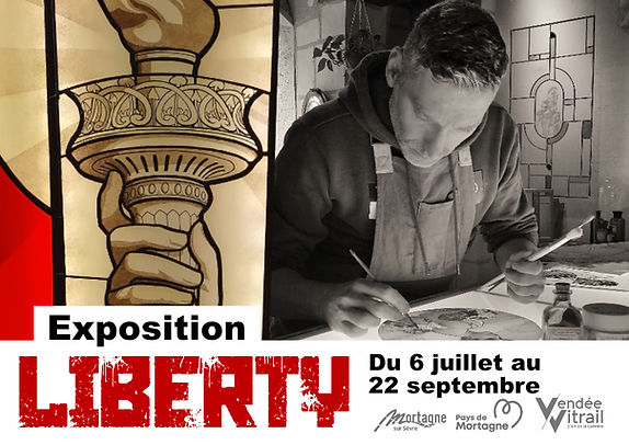 Visuel de l'exposition 'Liberty' de Pascal Rieu - Atelier l'Artisan du Vitrail, à Vendée Vitrail