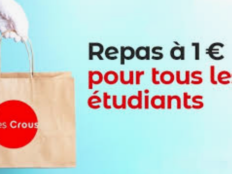 Repas à 1 euro pour tous les étudiants CROUS