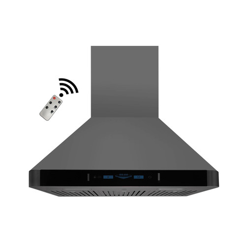 900 CFM BLACK Stainless Steel Wall Mounted Range Hood Model RXN