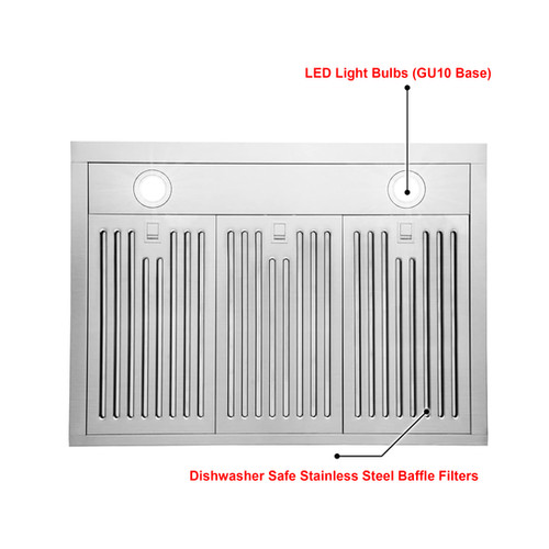 860 CFM ULTRA SLIM Under Cabinet Range Hood RXN-U14BSB-30 | ROXON Inc.
