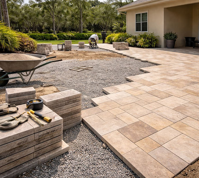 Paver patio installaion
