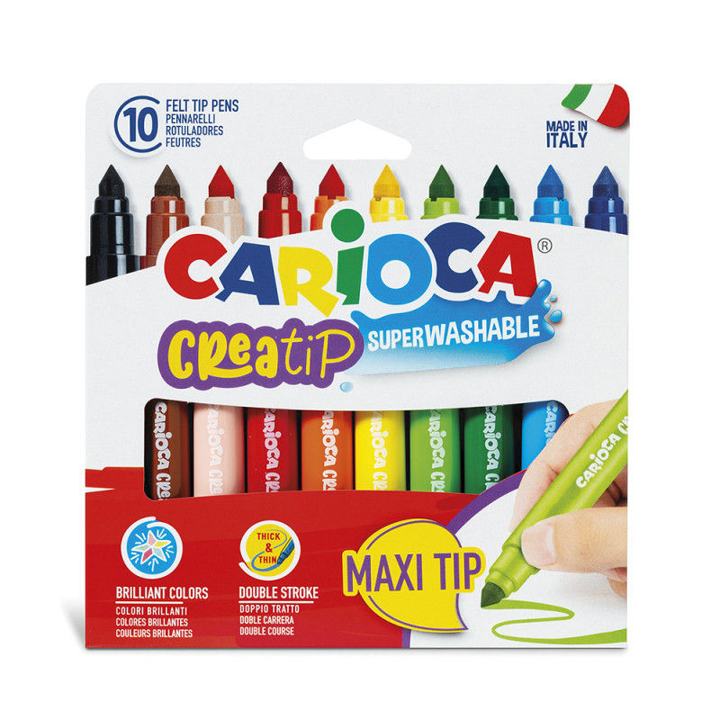 PENNARELLI CARIOCA 10PZ CREATIP SUPERLAVABILI MAXI TIP