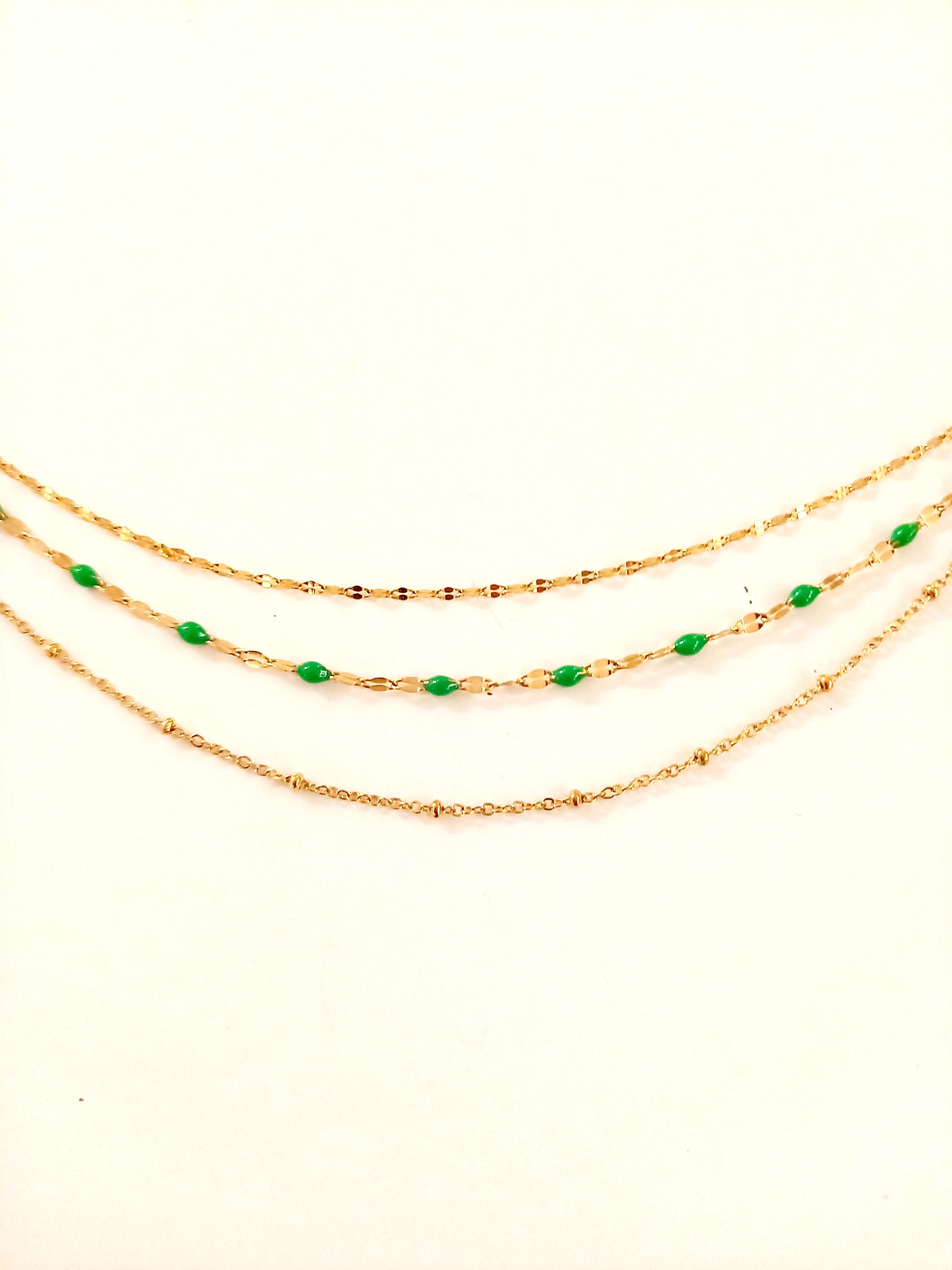 Collier 3 rangs Acier Inoxydable