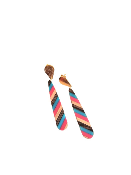 Boucles d'oreilles Acier Inoxydable / Bois