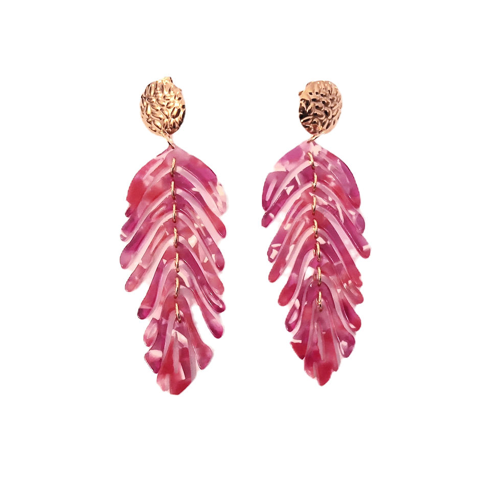 Miniature : Boucles d'oreilles Acier Inoxydable / Acetate