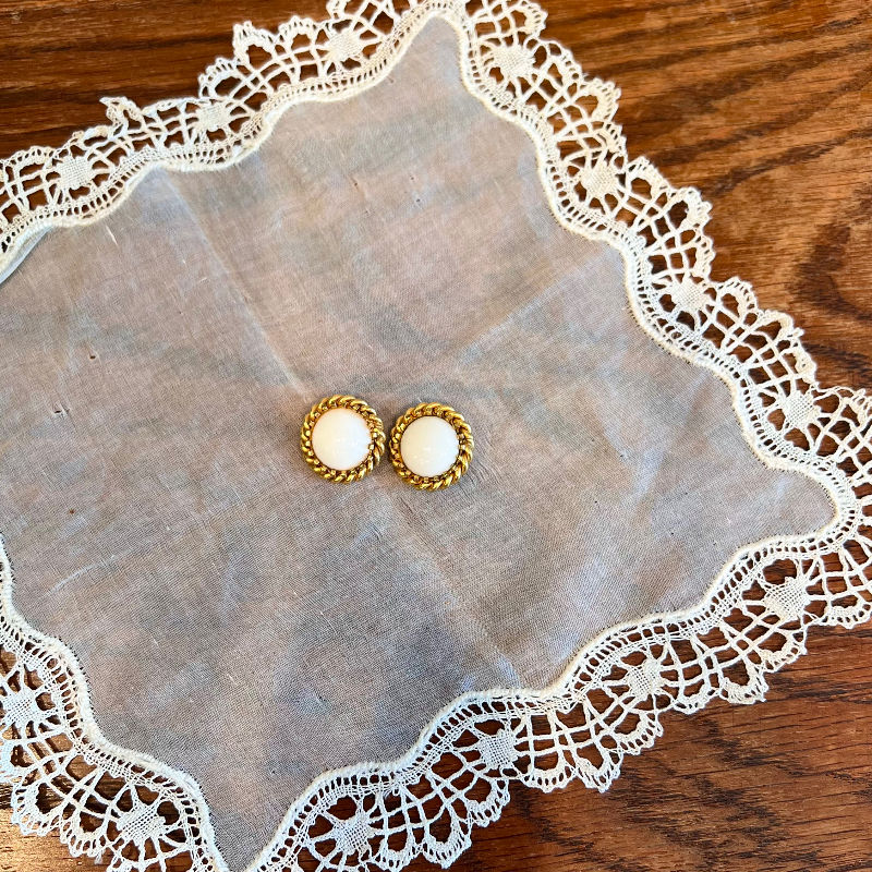 Thumbnail: white marble french vintage earrings
