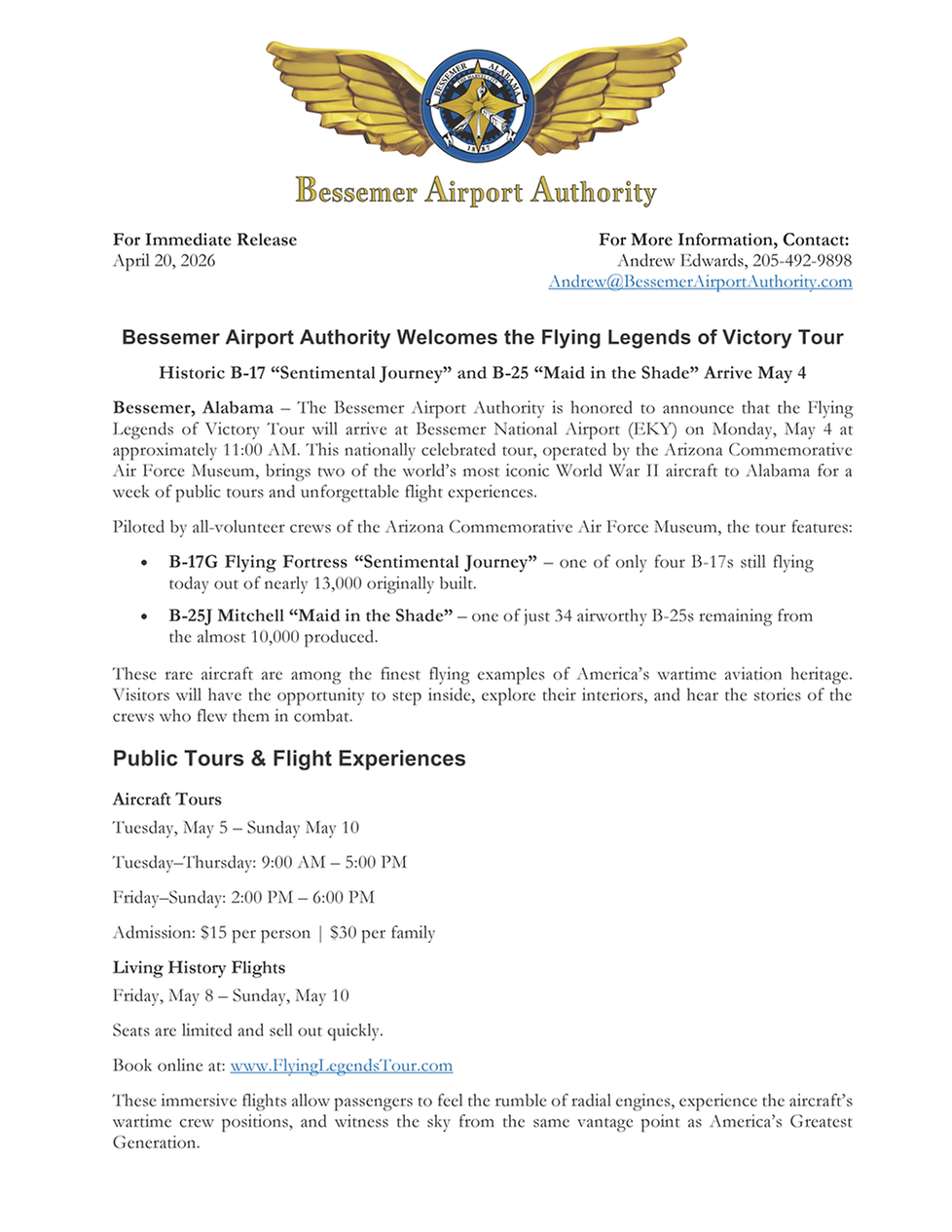 Bessemer National Airport - Hosting National History Press Release 1.02_Page_1.png