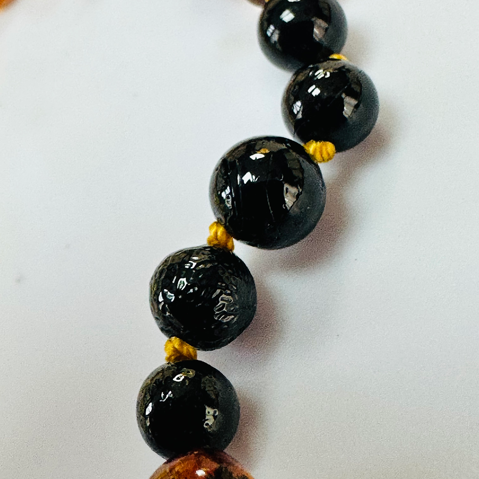 Thumbnail: New Multi Coloured Amber Knotted bracelets 8 inch