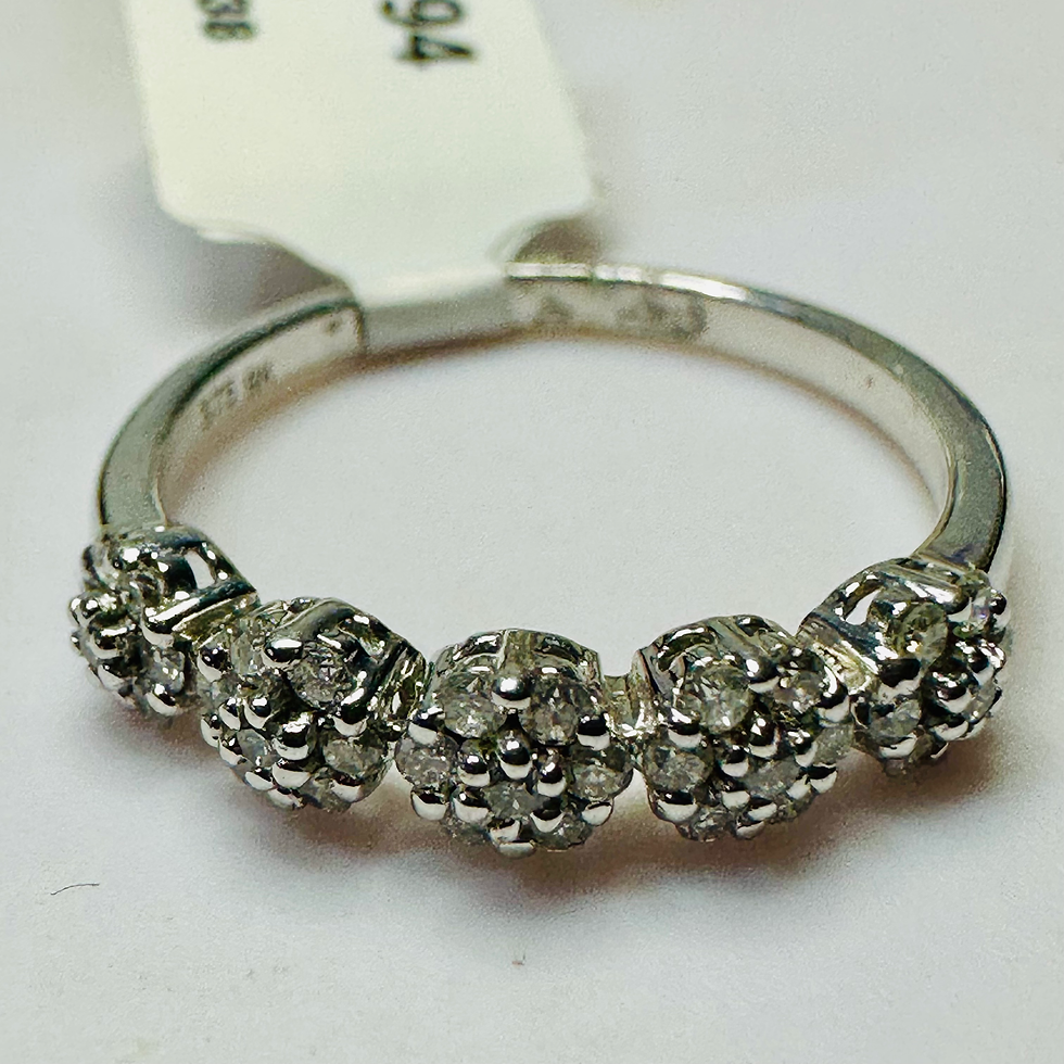 Thumbnail: NEW 9Ct Diamond Floral Cluster Ring Size O