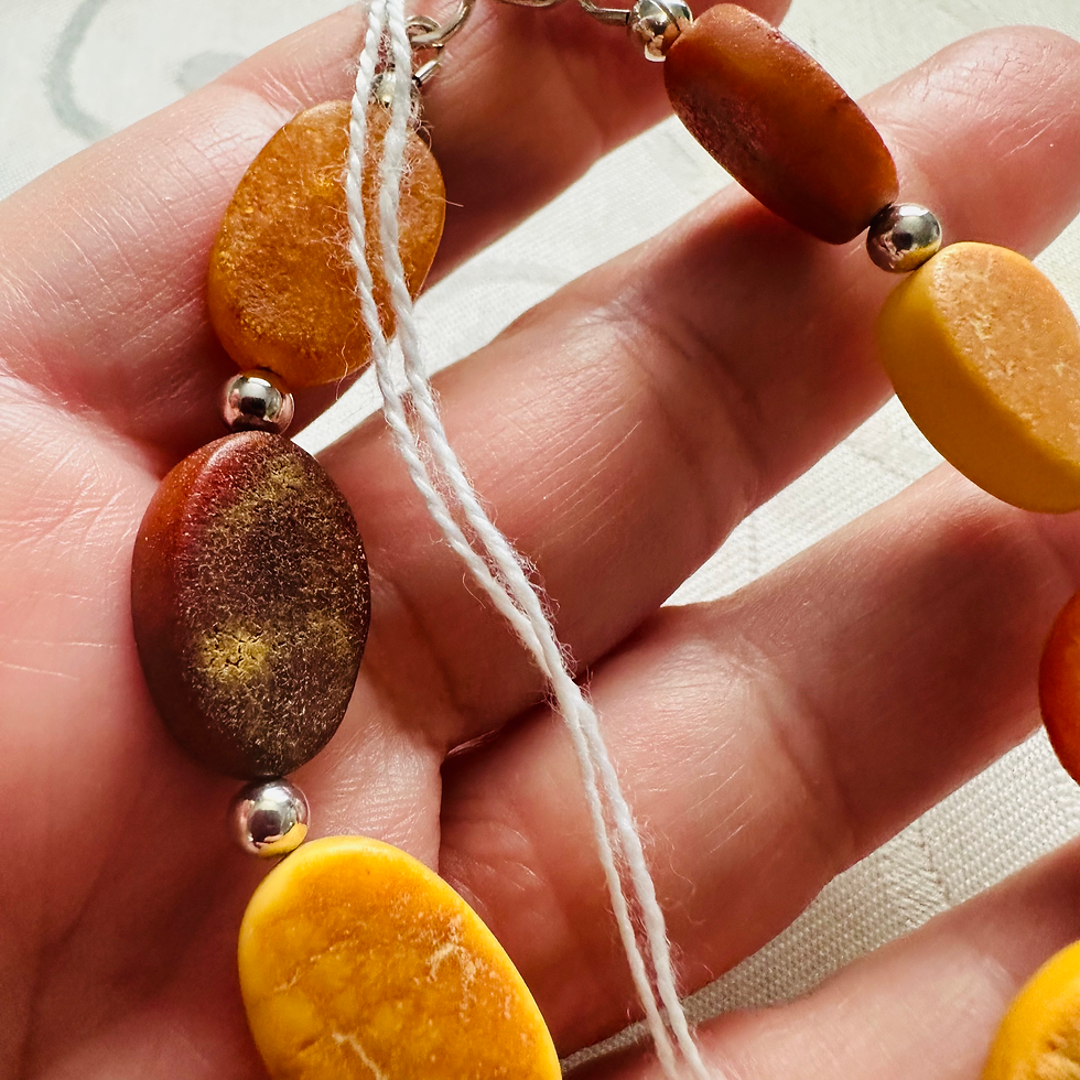 Thumbnail: Matt Baltic Amber sterling silver bracelet