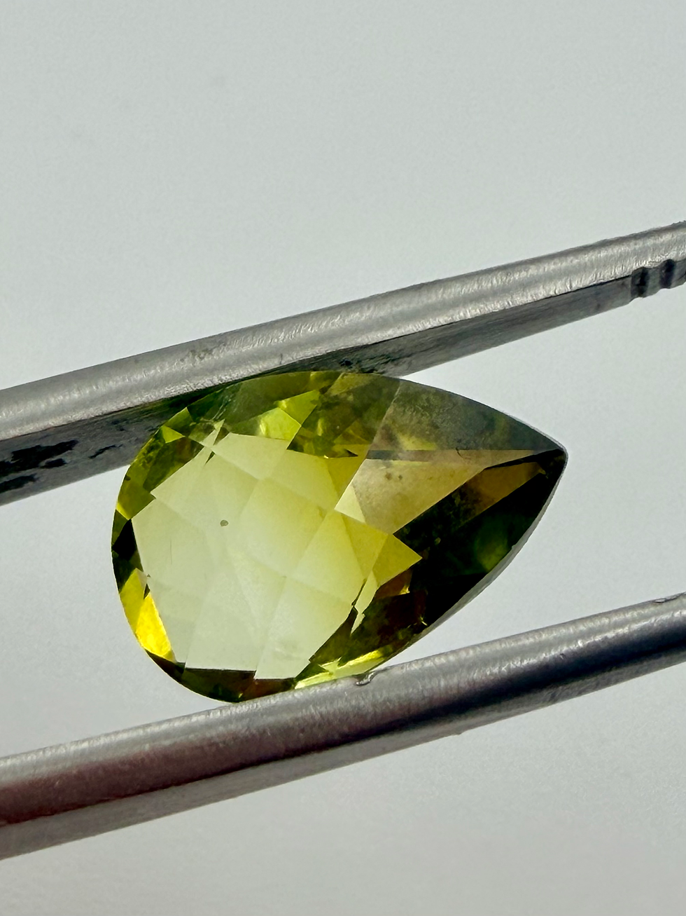 Thumbnail: Yellow Tourmaline briolette drop 13x8.5.  4.18ct