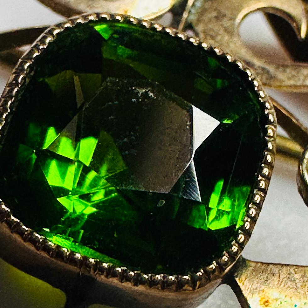 Thumbnail: Antique pendant/brooch green gemstone doublet and a blue sapphire