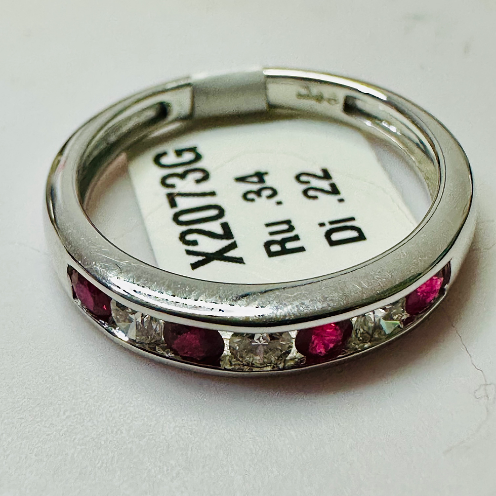 Thumbnail: NEW 18Ct Ruby and Diamond Eternity Ring Size M 1/2