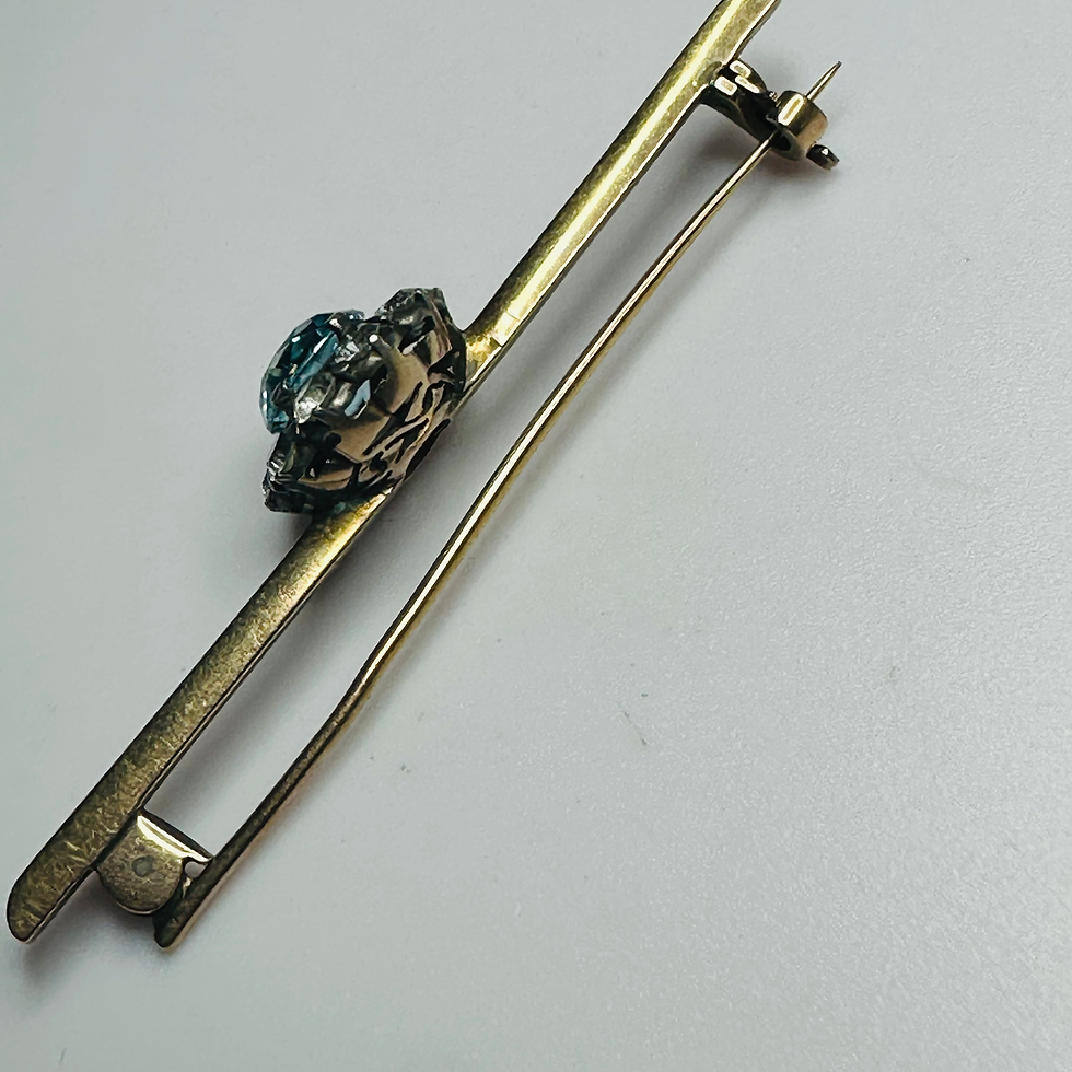 Thumbnail: Antique Blue zircon cluster brooch 55mm