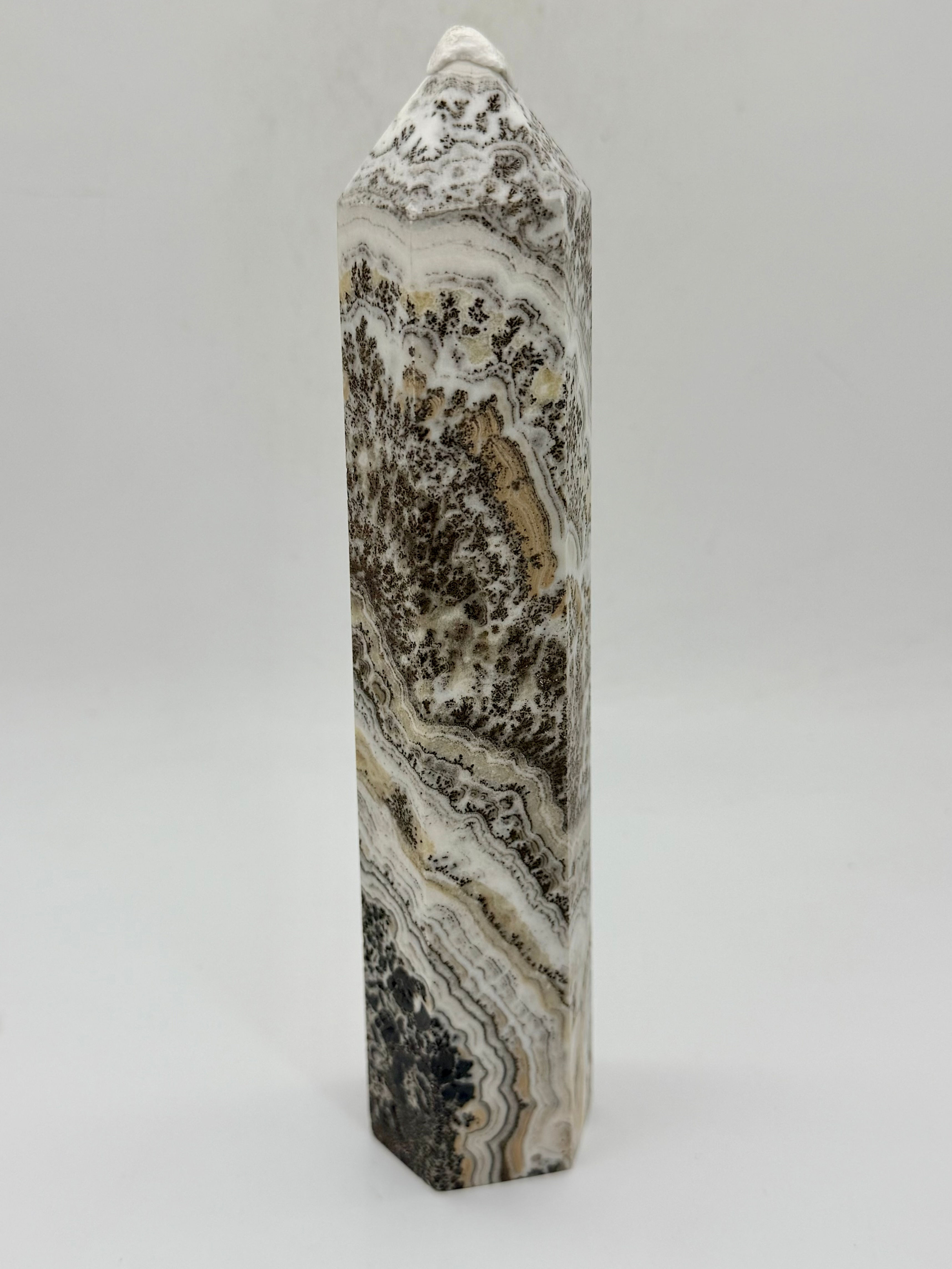 Dendritic Calcite Obelisk/Tower 21 cm high