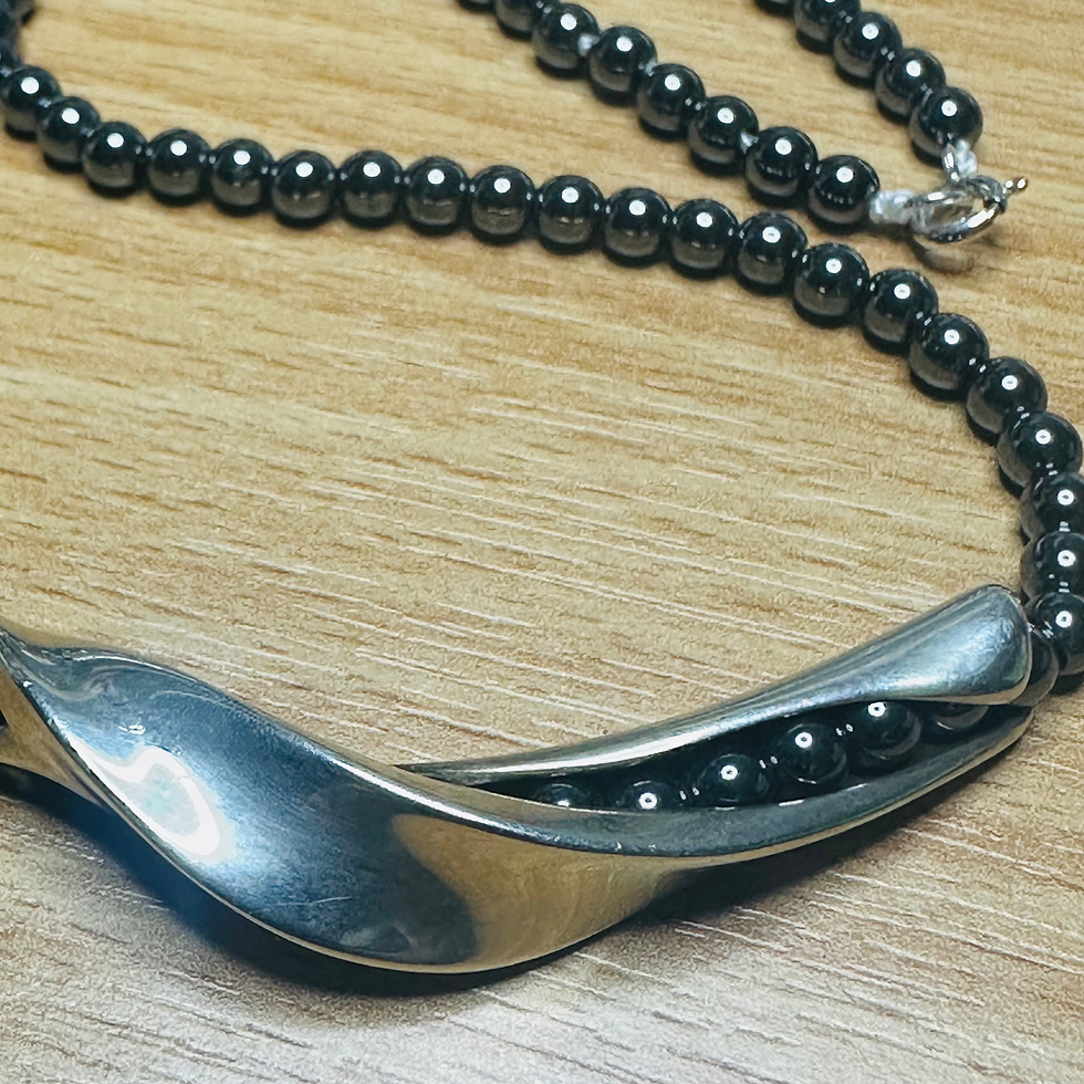 Thumbnail: Georg Jenson GJ Denmark 925 wave Necklace 16inch