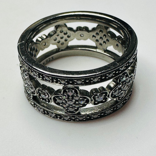 Pandora Grey Moonstone Ring 925 Sterling Silver Fairy Princess Wishing Bone  Crown Ring For