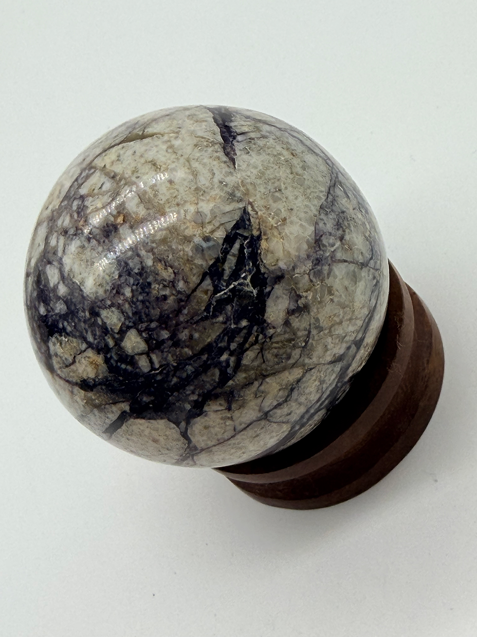 Thumbnail: Picasso Jasper 45mm sphere with wood stand