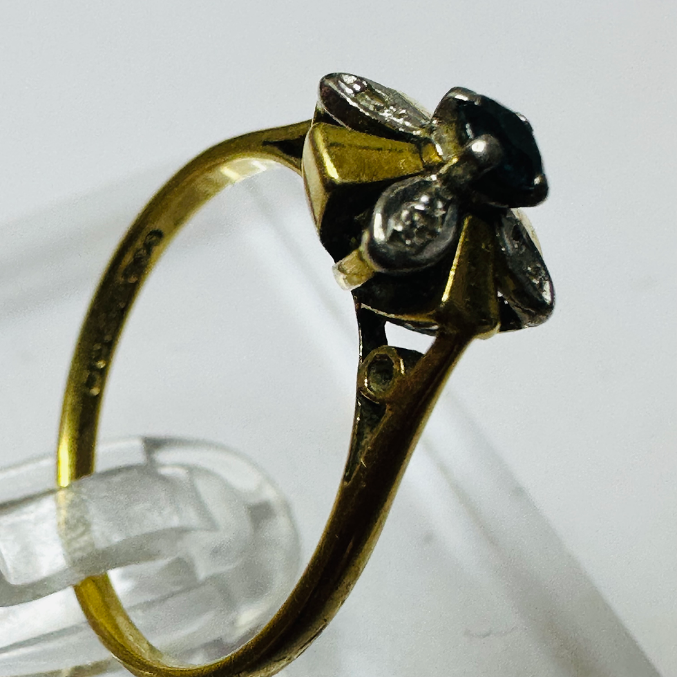 Thumbnail: Vintage Sapphire and Diamond ring size N1/2