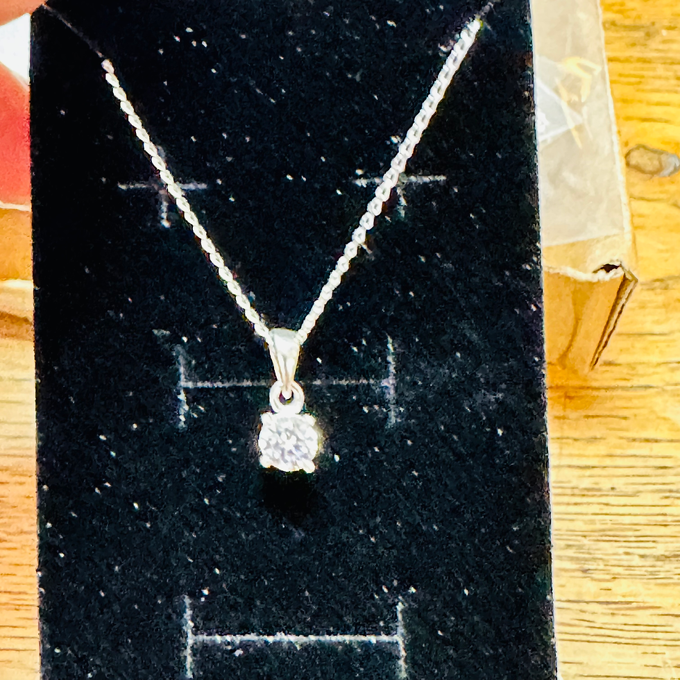 Thumbnail: Sterling silver cz pendant 18inch chain