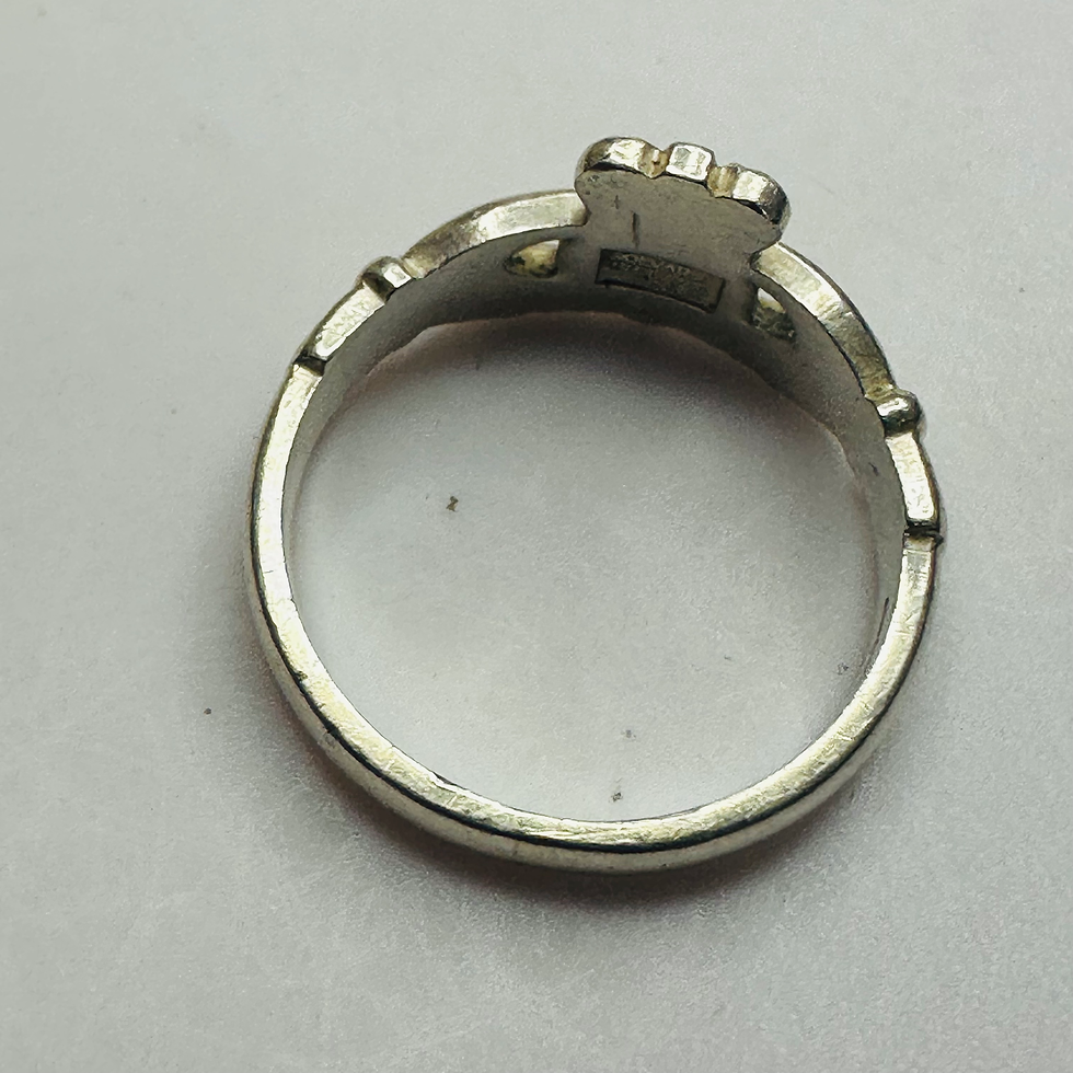 Thumbnail: Sterling silver Solver Ireland claudagh ring size P