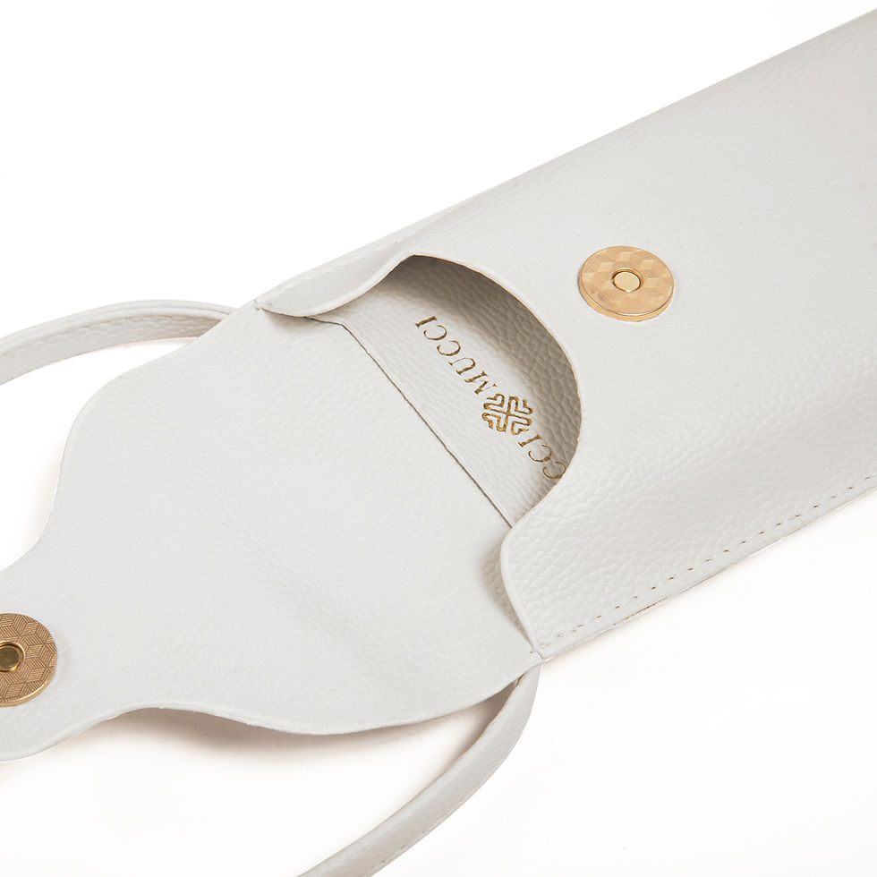 الصورة المصغرة: SACCI MUCCI Cellosucci Mobile Sling Pouch, Compact Premium Design - White