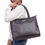 Thumbnail: Women's Tote Bag with Padded  Laptop Compartment-Black