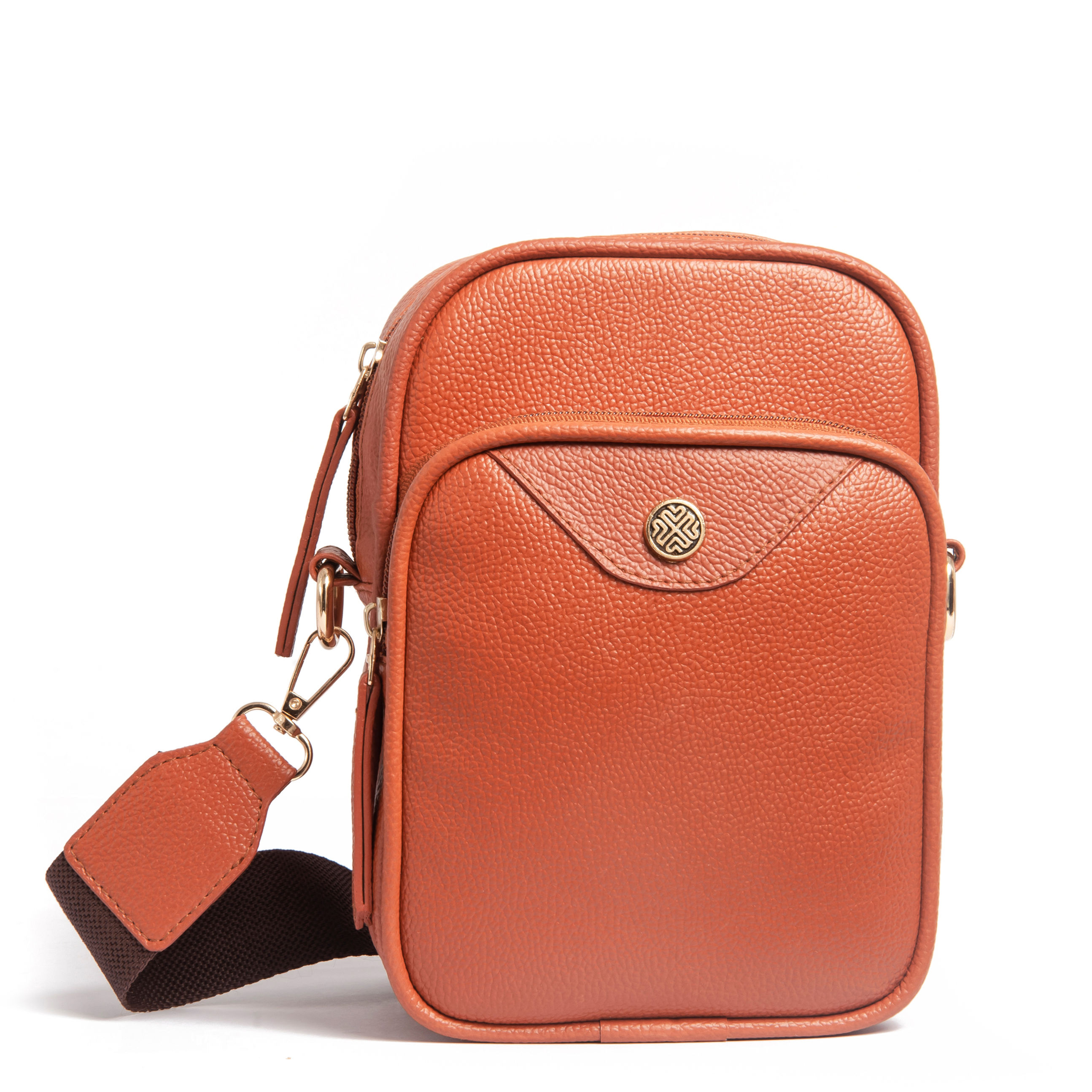 SACCI MUCCI Minimucci Travel Medium Faux Leather Crossbody Bag-Tan