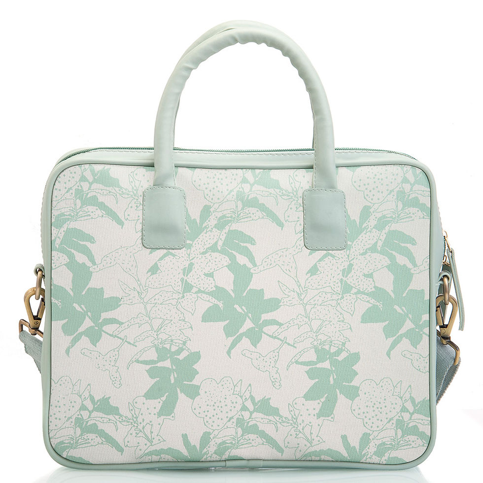 Thumbnail: sacci Mucci Vegan Leather and Cotton Canvas Handmade Laptop Messenger Bag